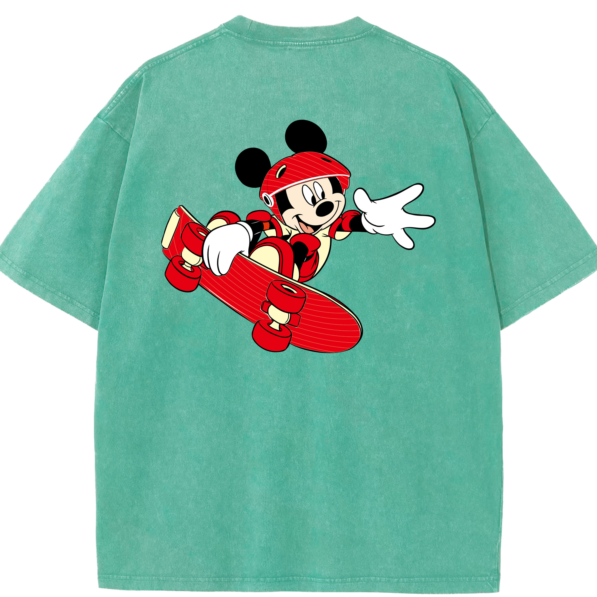 （画像用） ミッキーマウス Mickey Mouse 綿100% ヴィンテージ風 半袖Tシャツ（背面プリント）